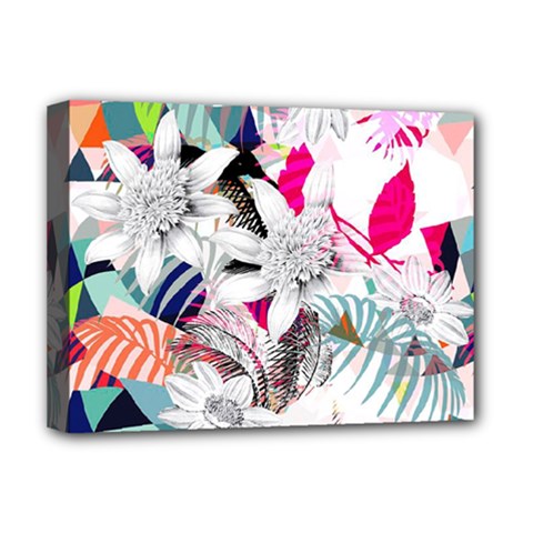 Flower Graphic Pattern Floral Deluxe Canvas 16  X 12   by Mariart