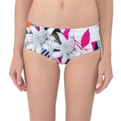 Flower Graphic Pattern Floral Mid-waist Bikini Bottoms by Mariart