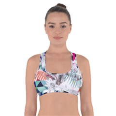 Flower Graphic Pattern Floral Cross Back Sports Bra by Mariart