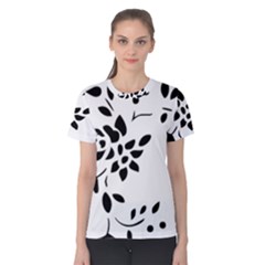 Flower Rose Black Sexy Women s Cotton Tee