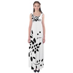 Flower Rose Black Sexy Empire Waist Maxi Dress