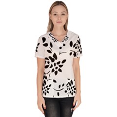 Flower Rose Black Sexy Scrub Top by Mariart