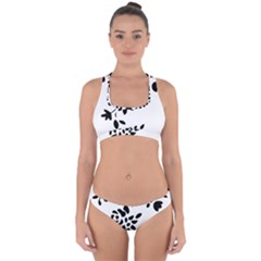 Flower Rose Black Sexy Cross Back Hipster Bikini Set by Mariart