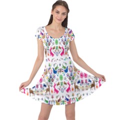 Birds Fish Flowers Floral Star Blue White Sexy Animals Beauty Rainbow Pink Purple Blue Green Orange Cap Sleeve Dress by Mariart