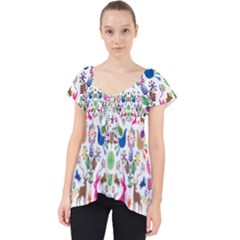 Birds Fish Flowers Floral Star Blue White Sexy Animals Beauty Rainbow Pink Purple Blue Green Orange Dolly Top