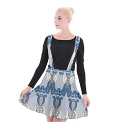 Flower Floral Leaf Beauty Art Suspender Skater Skirt