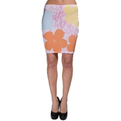 Flower Sunflower Floral Pink Orange Beauty Blue Yellow Bodycon Skirt