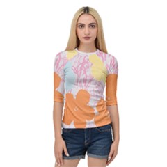 Flower Sunflower Floral Pink Orange Beauty Blue Yellow Quarter Sleeve Raglan Tee