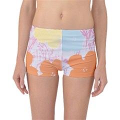 Flower Sunflower Floral Pink Orange Beauty Blue Yellow Boyleg Bikini Bottoms by Mariart