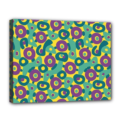 Discrete State Turing Pattern Polka Dots Green Purple Yellow Rainbow Sexy Beauty Canvas 14  X 11  by Mariart