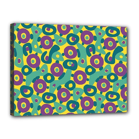 Discrete State Turing Pattern Polka Dots Green Purple Yellow Rainbow Sexy Beauty Canvas 16  X 12  by Mariart