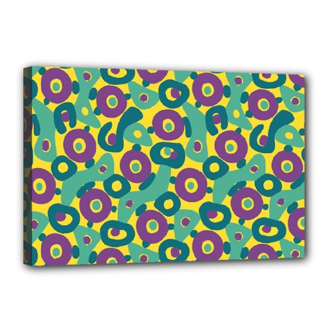 Discrete State Turing Pattern Polka Dots Green Purple Yellow Rainbow Sexy Beauty Canvas 18  X 12  by Mariart