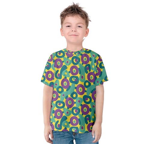 Discrete State Turing Pattern Polka Dots Green Purple Yellow Rainbow Sexy Beauty Kids  Cotton Tee by Mariart