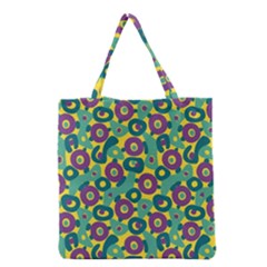 Discrete State Turing Pattern Polka Dots Green Purple Yellow Rainbow Sexy Beauty Grocery Tote Bag