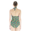 Discrete State Turing Pattern Polka Dots Green Purple Yellow Rainbow Sexy Beauty Halter Swimsuit View2