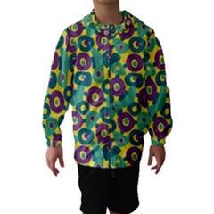 Discrete State Turing Pattern Polka Dots Green Purple Yellow Rainbow Sexy Beauty Hooded Wind Breaker (kids)