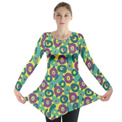 Discrete State Turing Pattern Polka Dots Green Purple Yellow Rainbow Sexy Beauty Long Sleeve Tunic  by Mariart