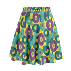 Discrete State Turing Pattern Polka Dots Green Purple Yellow Rainbow Sexy Beauty High Waist Skirt