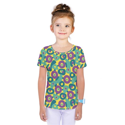 Discrete State Turing Pattern Polka Dots Green Purple Yellow Rainbow Sexy Beauty Kids  One Piece Tee by Mariart