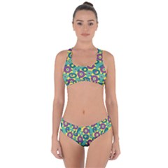 Discrete State Turing Pattern Polka Dots Green Purple Yellow Rainbow Sexy Beauty Criss Cross Bikini Set by Mariart