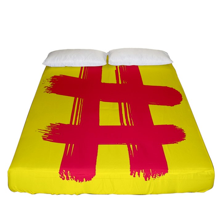 Fun Ain t Gone Fence Sign Red Yellow Flag Fitted Sheet (California King Size)