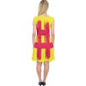 Fun Ain t Gone Fence Sign Red Yellow Flag Capsleeve Midi Dress View2