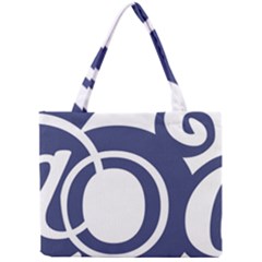 Garamond Blue White Wave Chevron Mini Tote Bag by Mariart