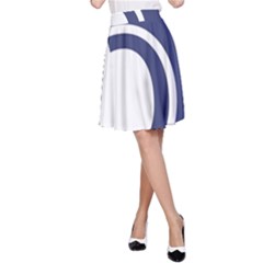 Garamond Blue White Wave Chevron A-line Skirt