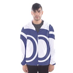 Garamond Blue White Wave Chevron Hooded Wind Breaker (men) by Mariart