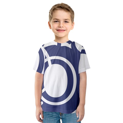 Garamond Blue White Wave Chevron Kids  Sport Mesh Tee by Mariart