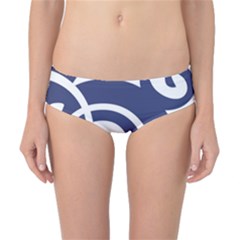 Garamond Blue White Wave Chevron Classic Bikini Bottoms