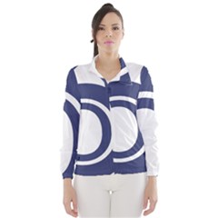 Garamond Blue White Wave Chevron Wind Breaker (women) by Mariart