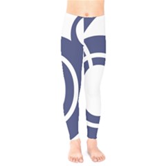 Garamond Blue White Wave Chevron Kids  Legging by Mariart