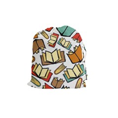 Friends Library Lobby Book Sale Drawstring Pouches (medium)  by Mariart