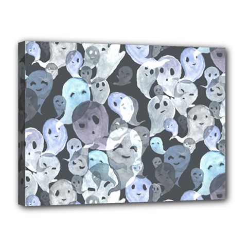 Ghosts Blue Sinister Helloween Face Mask Canvas 16  X 12 