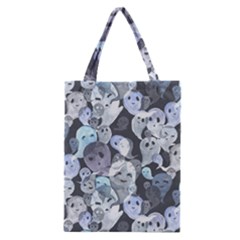 Ghosts Blue Sinister Helloween Face Mask Classic Tote Bag