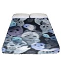 Ghosts Blue Sinister Helloween Face Mask Fitted Sheet (King Size) View1