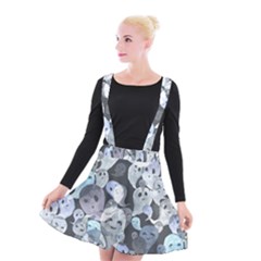 Ghosts Blue Sinister Helloween Face Mask Suspender Skater Skirt by Mariart