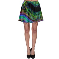 Aurora Wave Colorful Space Line Light Neon Visual Cortex Plate Skater Skirt