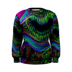 Aurora Wave Colorful Space Line Light Neon Visual Cortex Plate Women s Sweatshirt by Mariart