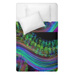 Aurora Wave Colorful Space Line Light Neon Visual Cortex Plate Duvet Cover Double Side (single Size)