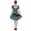 Aurora Wave Colorful Space Line Light Neon Visual Cortex Plate Short Sleeve Bardot Dress View2