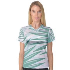 Graciela Detail Petticoat Palm Pink Green Gray V-neck Sport Mesh Tee