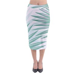 Graciela Detail Petticoat Palm Pink Green Gray Midi Pencil Skirt by Mariart