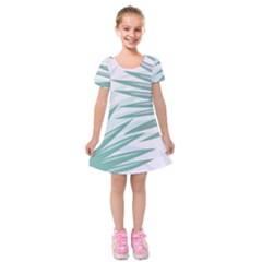 Graciela Detail Petticoat Palm Pink Green Gray Kids  Short Sleeve Velvet Dress by Mariart