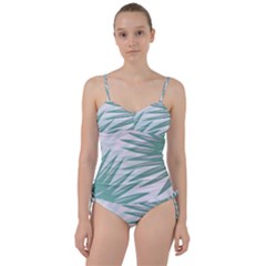 Graciela Detail Petticoat Palm Pink Green Gray Sweetheart Tankini Set by Mariart