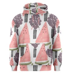 Grapes Watermelon Fruit Patterns Bouffants Broken Hearts Men s Pullover Hoodie by Mariart