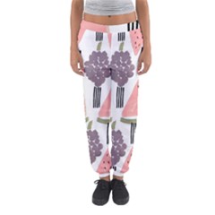 Grapes Watermelon Fruit Patterns Bouffants Broken Hearts Women s Jogger Sweatpants by Mariart