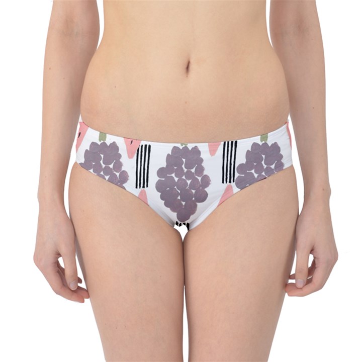 Grapes Watermelon Fruit Patterns Bouffants Broken Hearts Hipster Bikini Bottoms