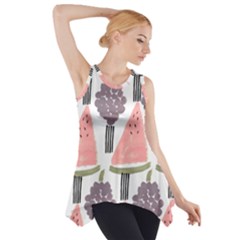 Grapes Watermelon Fruit Patterns Bouffants Broken Hearts Side Drop Tank Tunic by Mariart